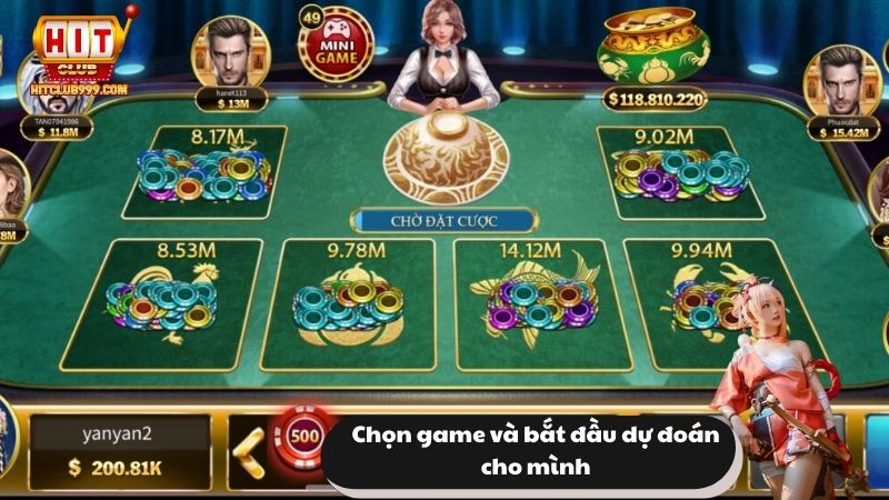 Chọn game và bắt đầu dự đoán cho mình